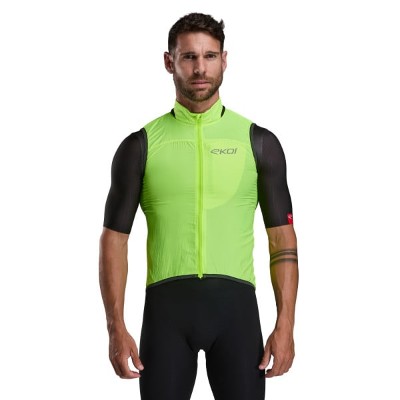 Kamizelka wiatroodporna EKOI Perf WINDPROOF LIGHT POCKET fluo