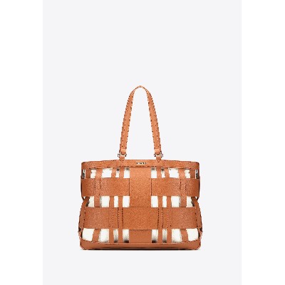 Pleciona shopperka imitacji skóry