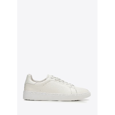 Męskie sneakersy ze skóry naturalnej licowej kremowe