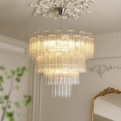 Luksusowa Szklana Lampa Wisząca Żyrandol LED Lampa Sufitowa Nowoczesny Żyrandol Wiszący Lampy Żyrandole Salonowe Lustra