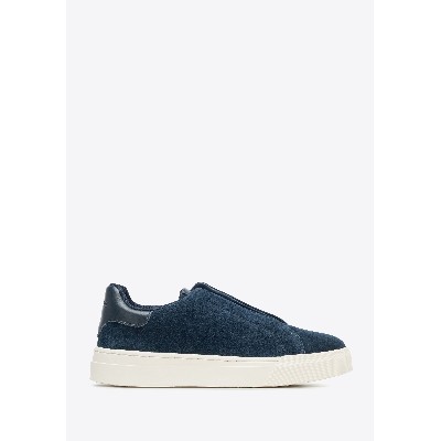 Męskie sneakersy ze skóry zamszowej wsuwane